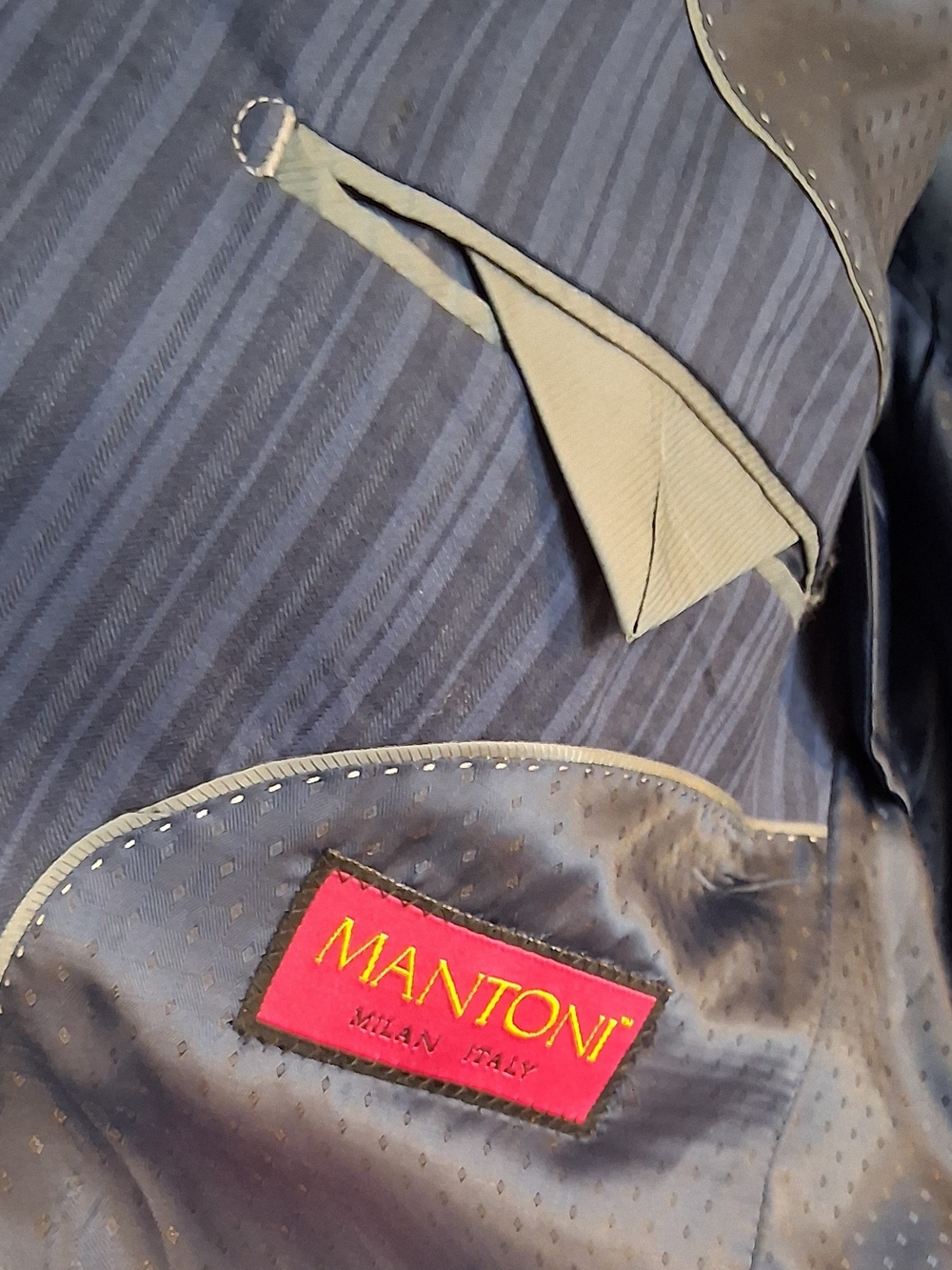Mantoni Men's Navy Blue Lightweight Blazer